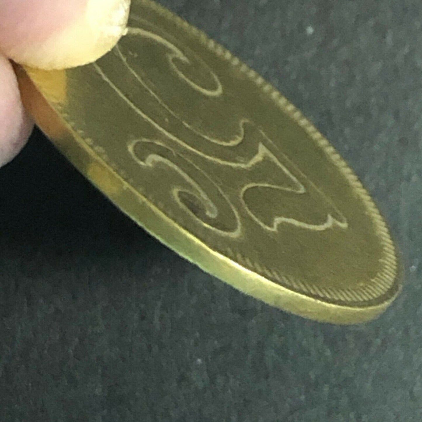 21.5mm Large 5 "5 Cent" Brass Token - Fauver Coll.