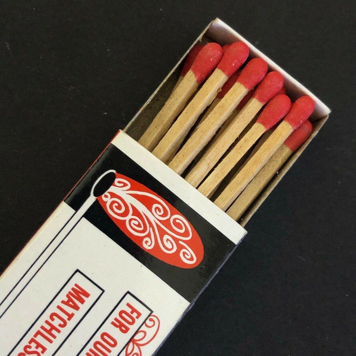 c1960's-70's Wooden Matchbox Matchbook - "For Our Matchless Friends" - White