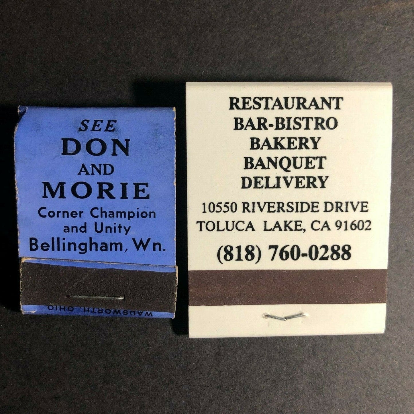 Scarce c1930's-40's Full MINI Matchbook Don and Morie Bellingham, "WN"