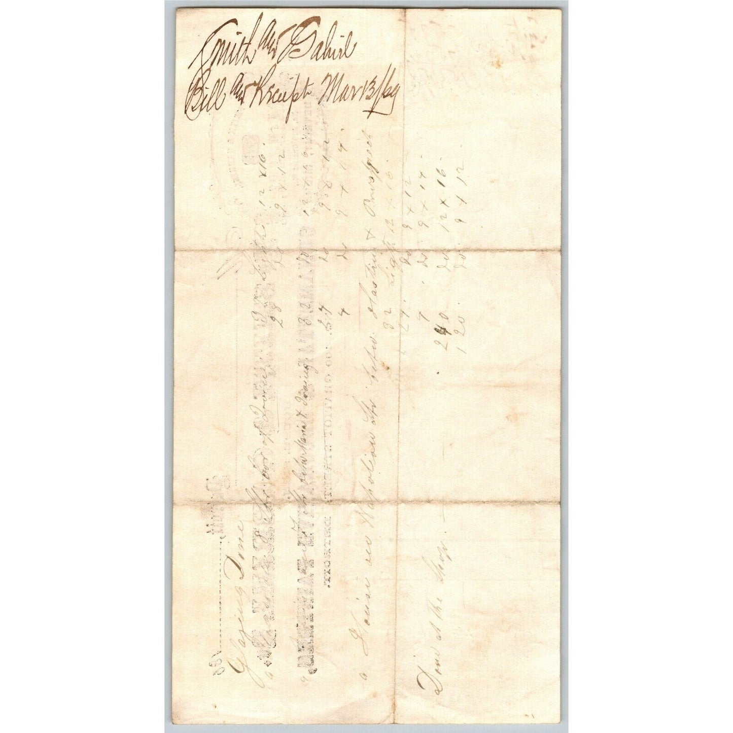 Detroit Letterhead - Smith & Gabriel Ornamental & Decorative Painters - 1869