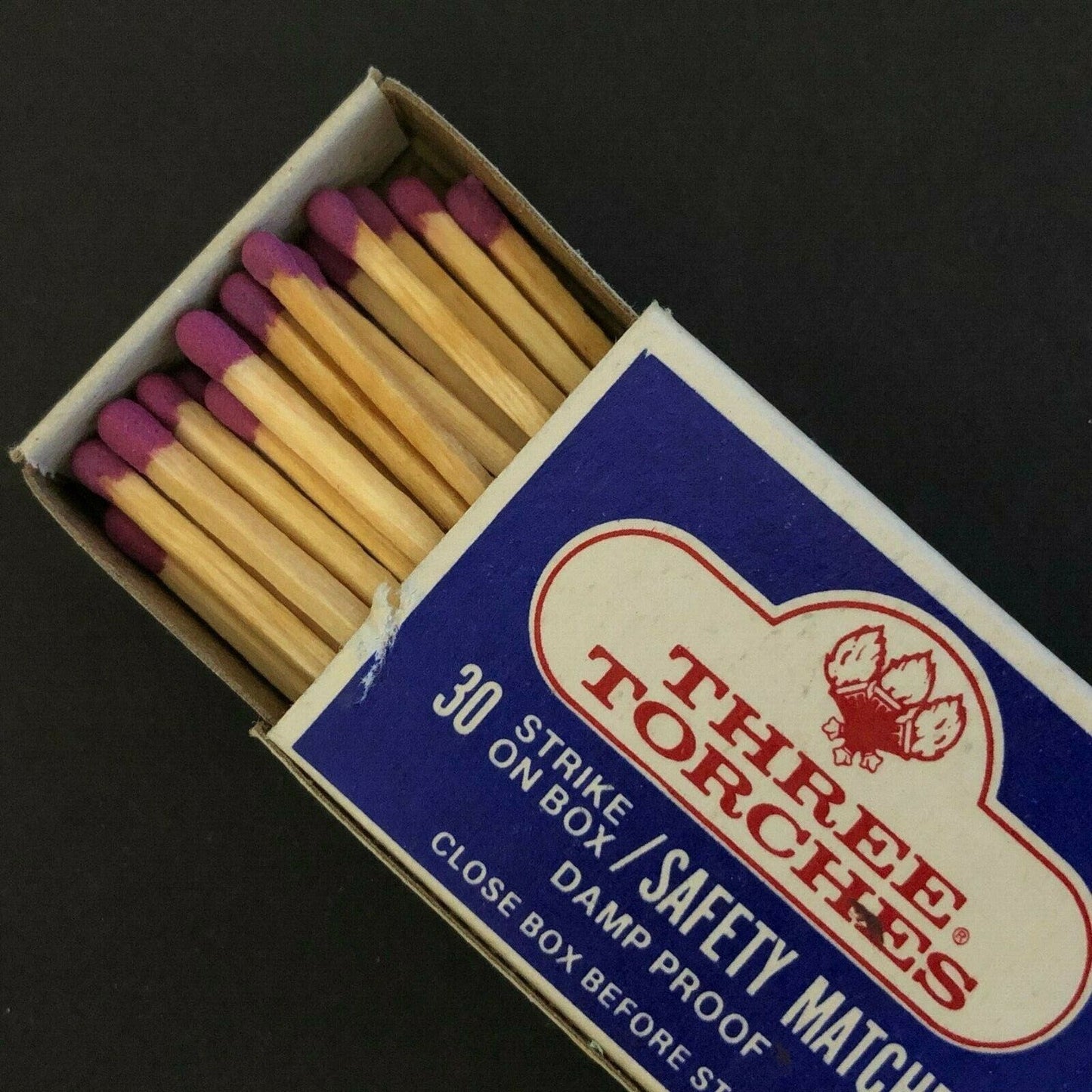 Vintage Wooden Matchboxes / Matchbooks - Three Torches Universal Match Company