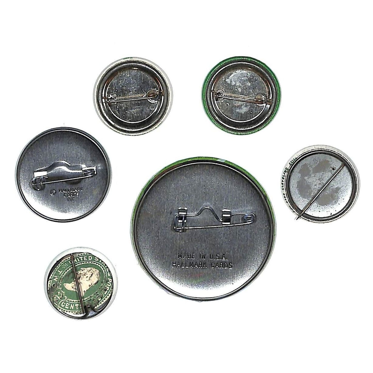 Group of 6 Vintage 1980's St Patrick's Irish Related Pinback Buttons 1" - 2 1/4"