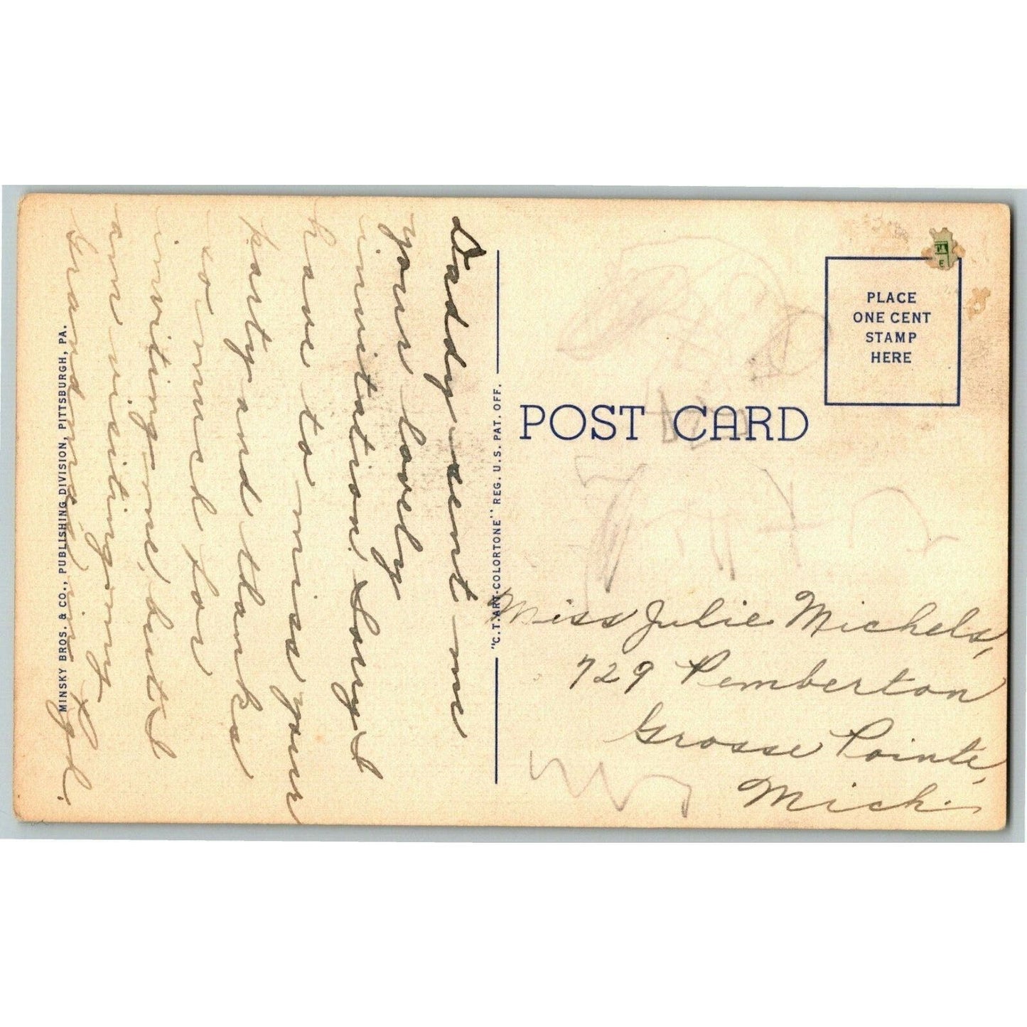 Vintage Linen Postcard George Washington Hotel, Washington , PA