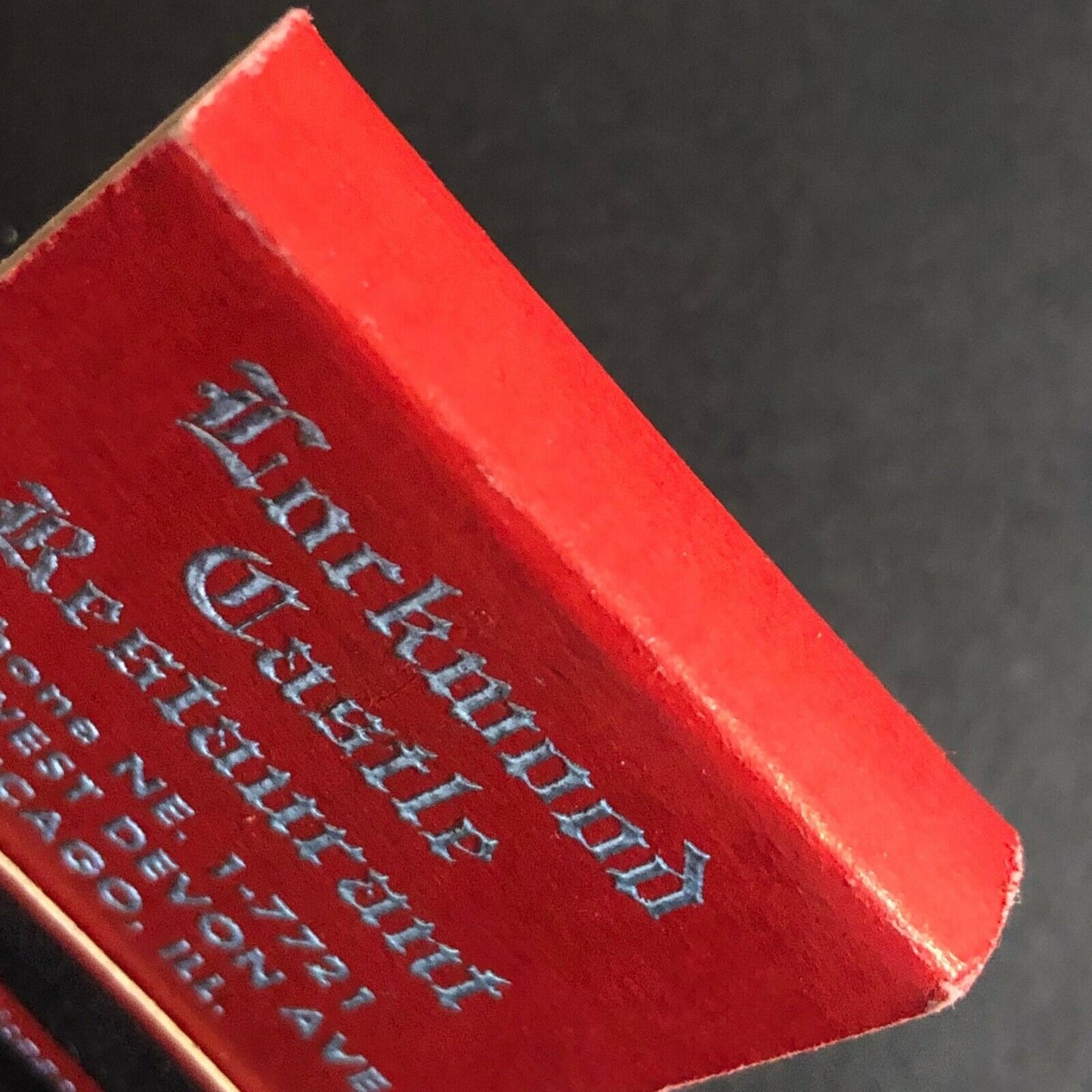 Scarce Vintage c1950's-60's Full Matchbook "Lockwood Castle Restaurant" Chicago