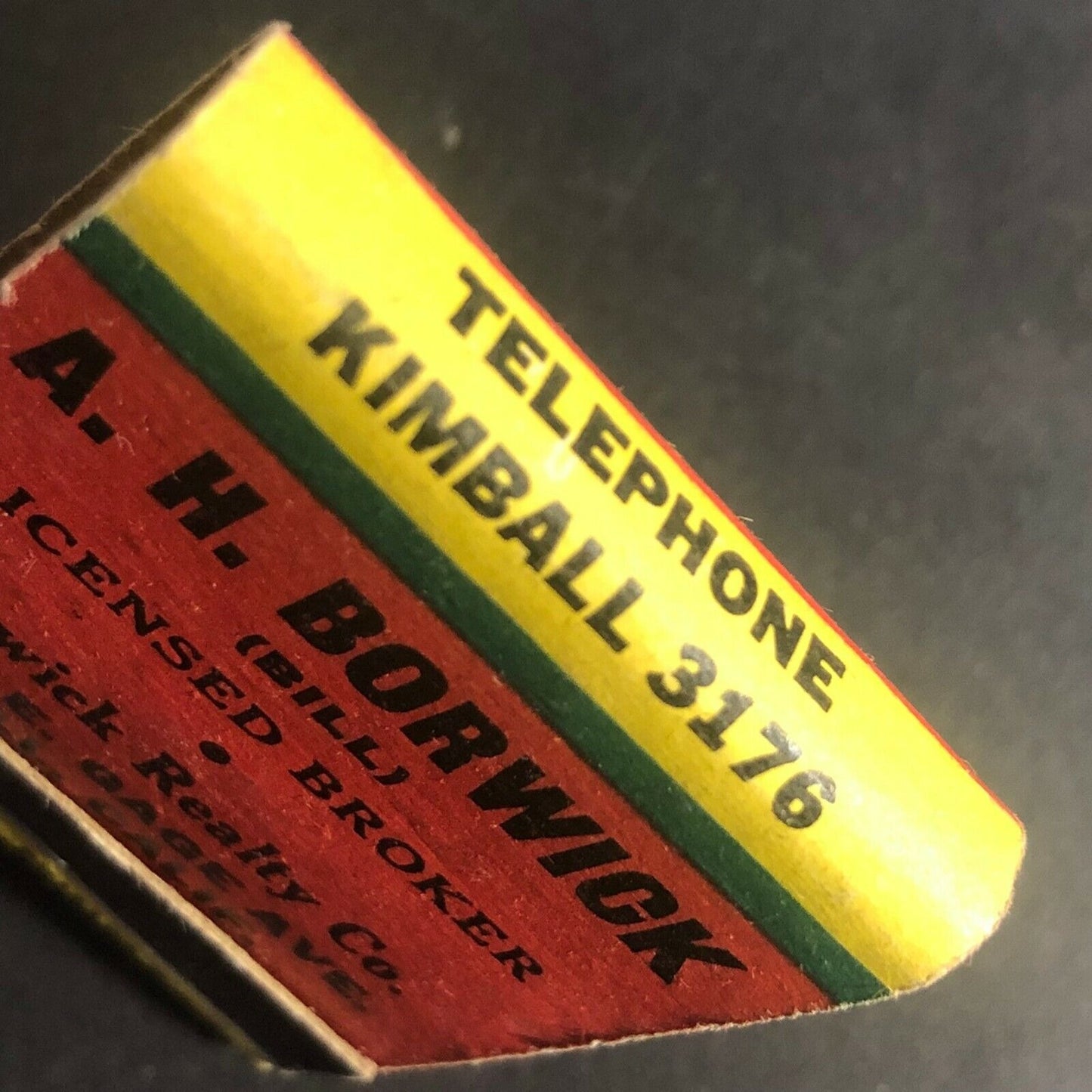 Scarce c1950's-60's Full Matchbook A.H. Borwick Reality Bell, Calif. Boy / Dog