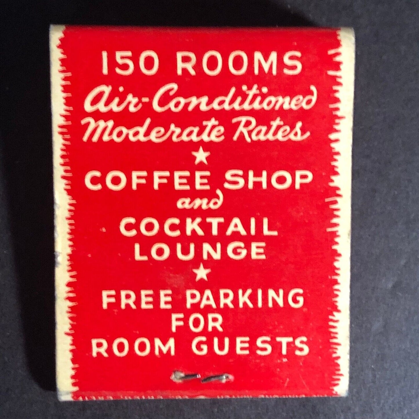 Hotel Tioga Merced, CA 20-Strike Full Matchbook c1940's-50's VGC Scarce