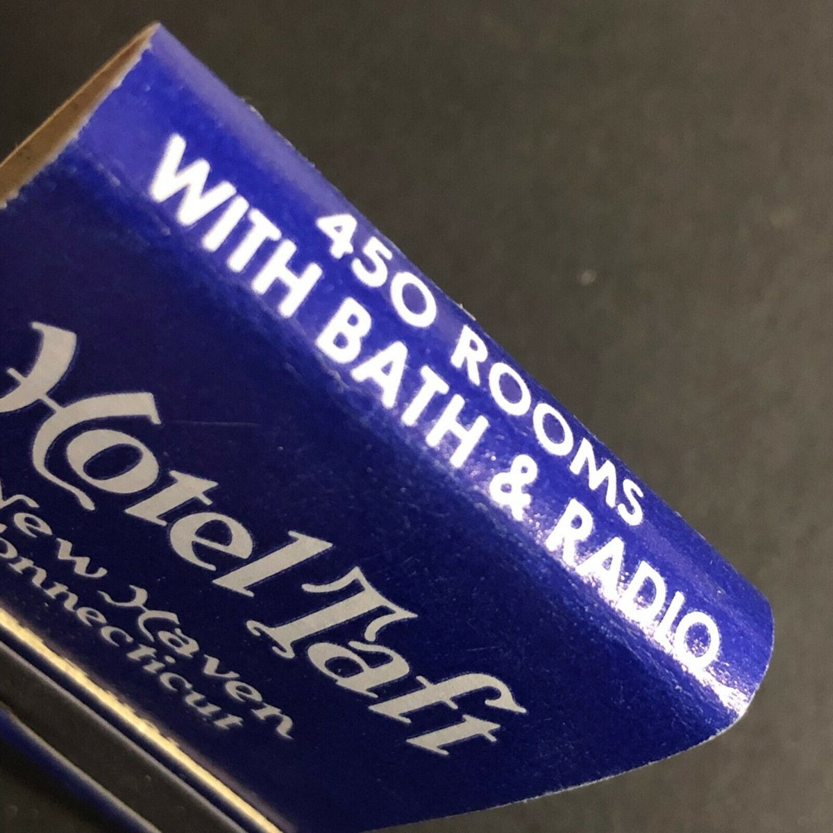 Scarce Vintage c1940's-50's Full Matchbook Hotel Taft New Haven "Bath & Radio"