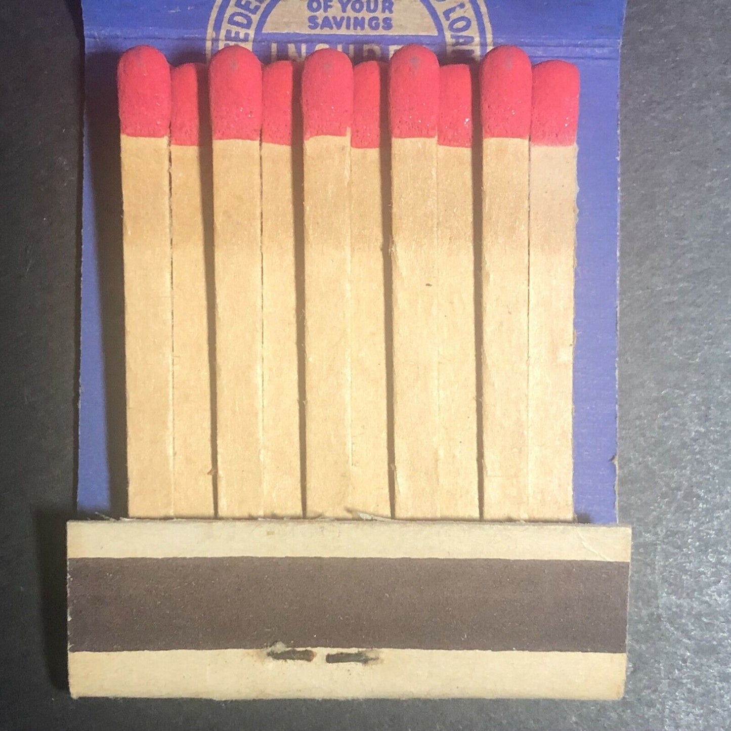 1940's-50's Full Matchbook "First Federal Savings & Loan Assoc. of Meriden" CT