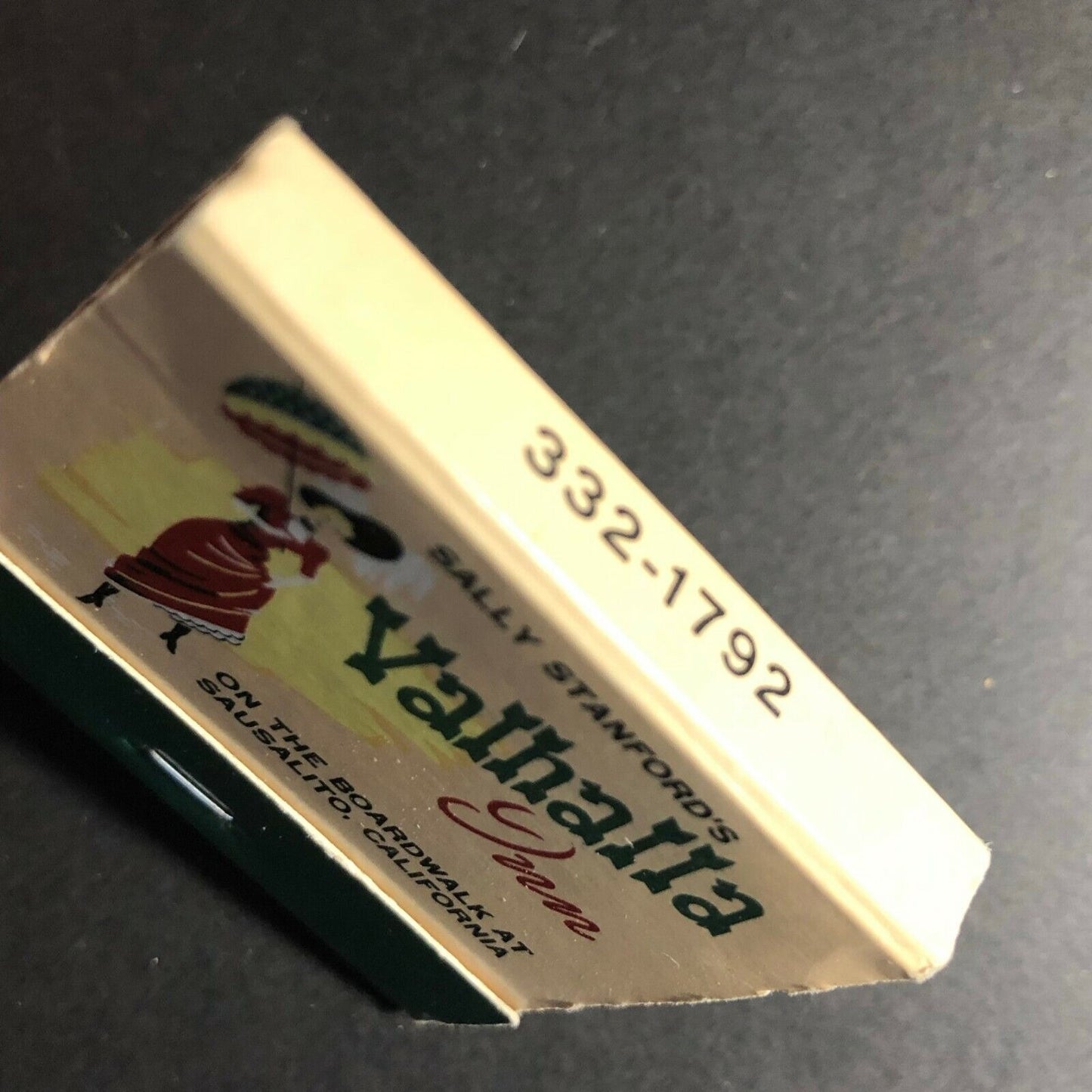 Scarce c1950's-60's Full FEATURE Matchbook Valhalla Inn Sausalito, California