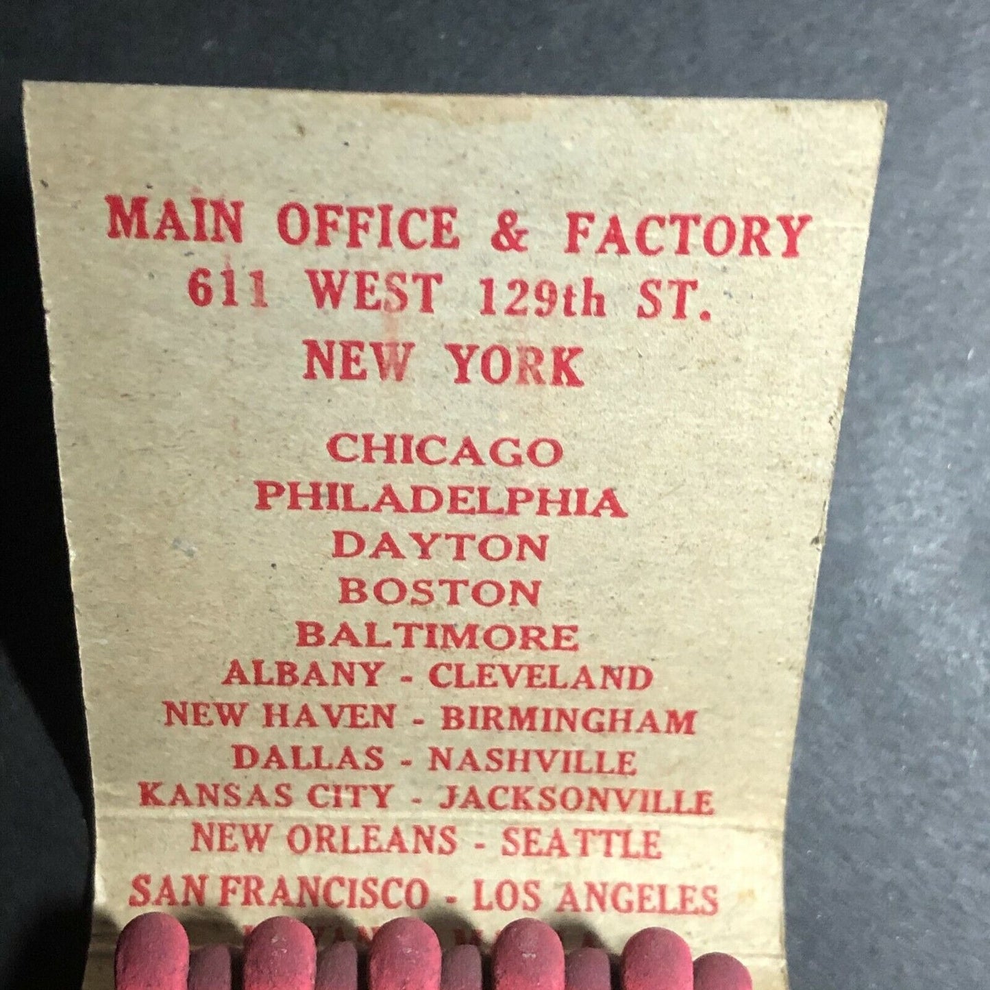 1940-50's Full Matchbook Advertising - Sinclair & Valentine Inks - New York, NY
