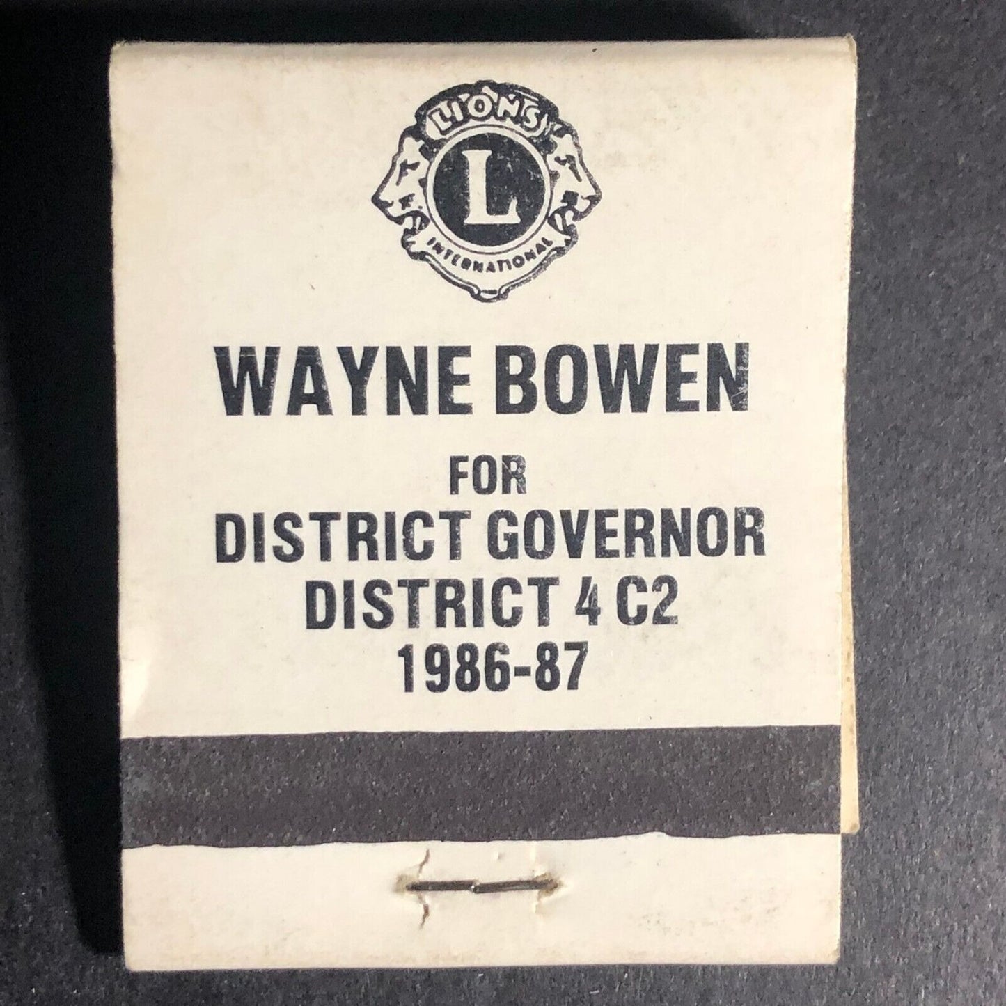 "Keep It Goin' With Bowen" Wayne Bowen 20-Strike Full Matchbook c1986