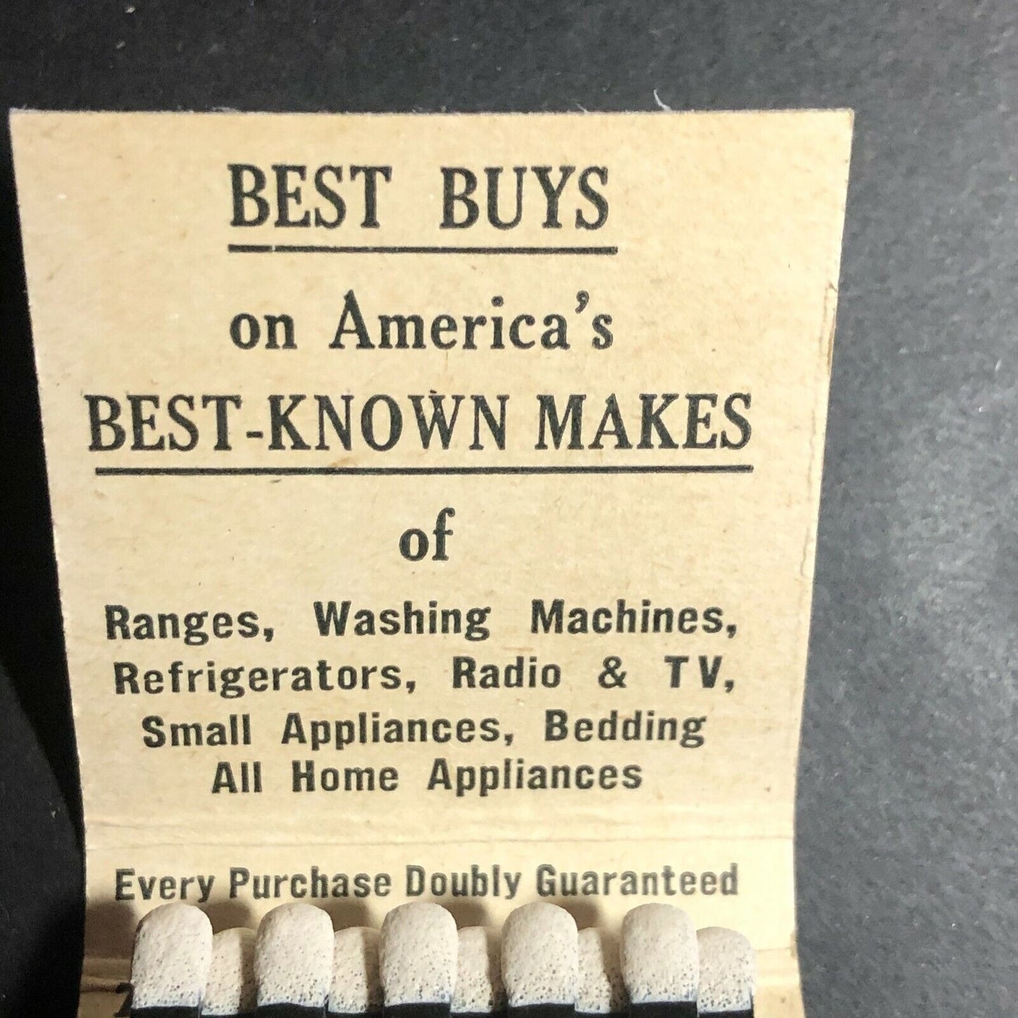 1940-50's Full Matchbook Advertising - Consumer Sales Appliances - Hartford, CT
