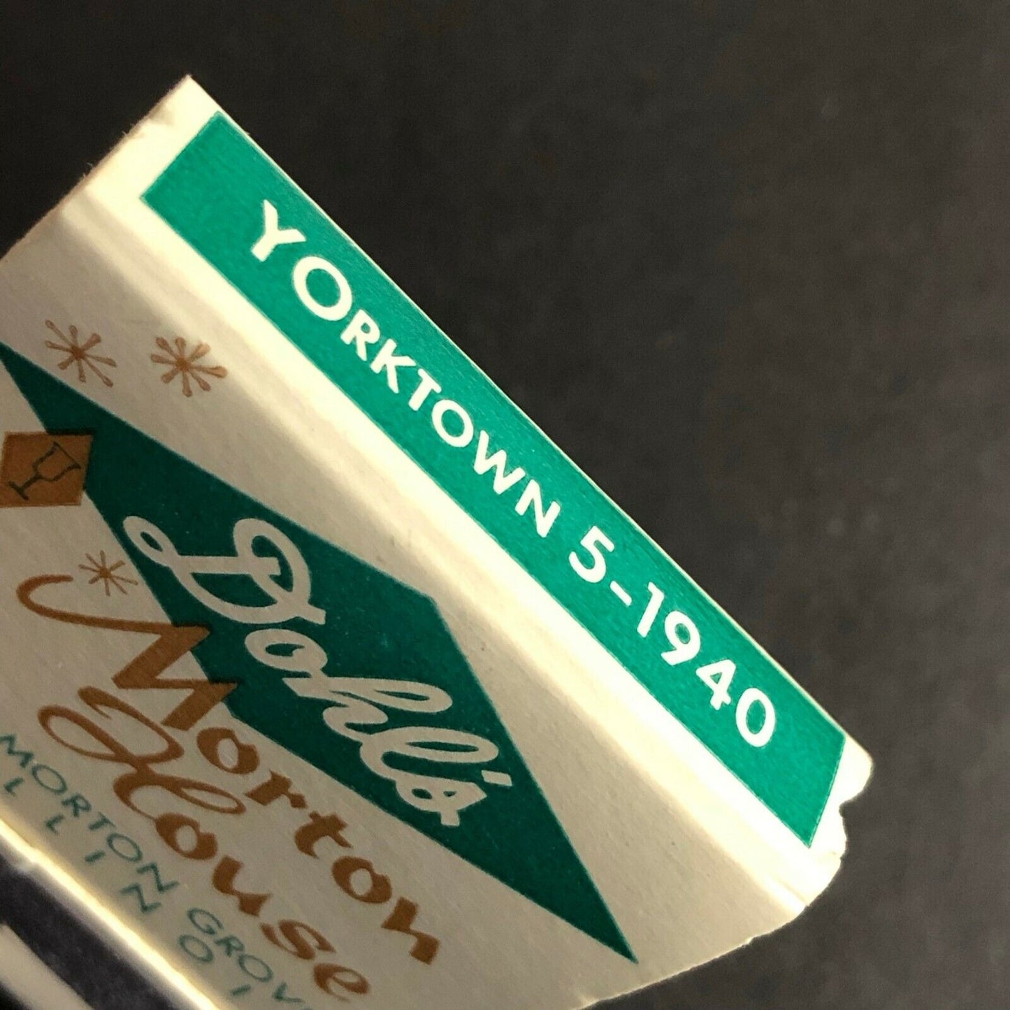 Scarce Vintage c1960's Full Matchbook "Dohl's Morton House" Restaurant Grove, IL