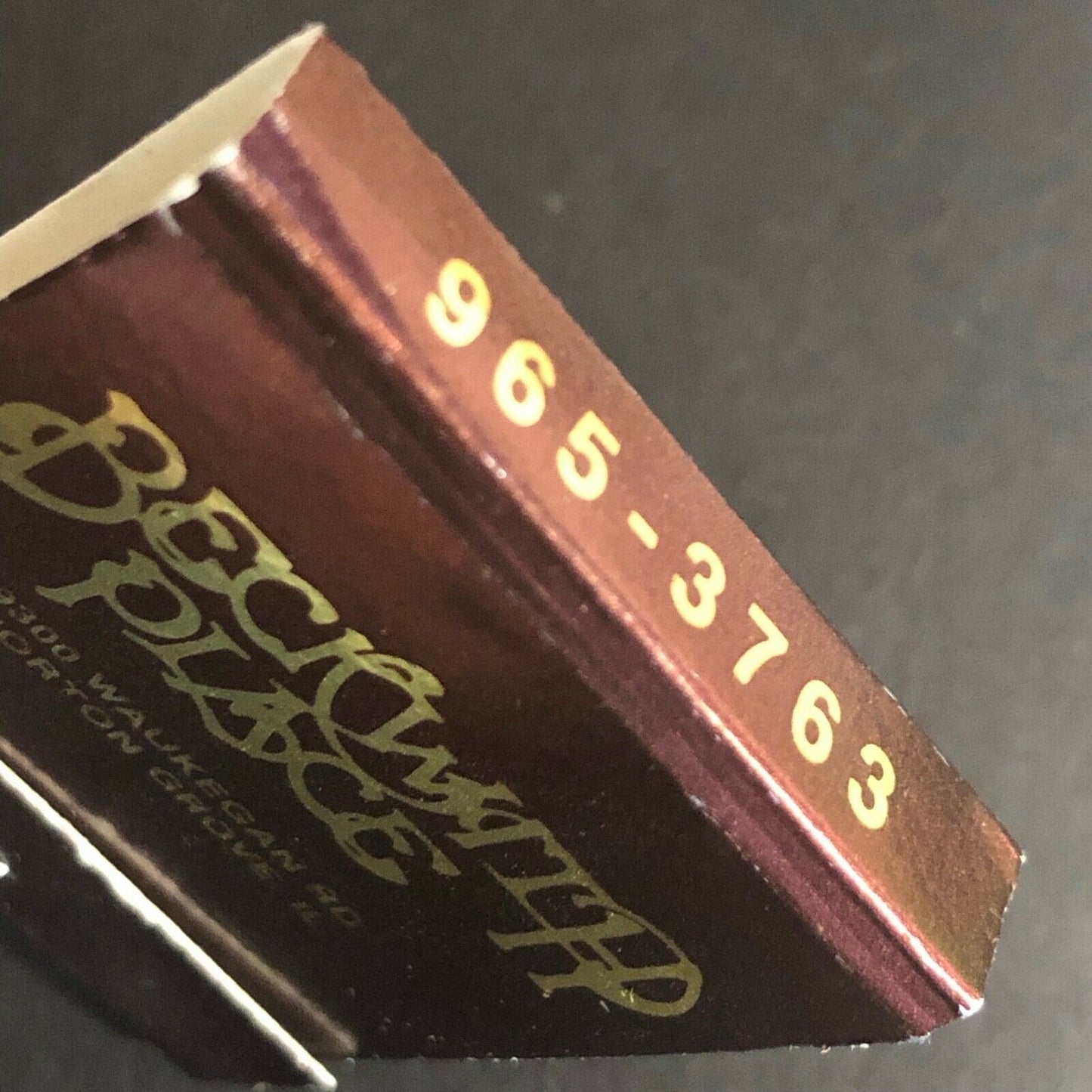 Vintage c1982-87 Full Matchbook "Beckwith Place" Restaurant -- Morton Grove, IL