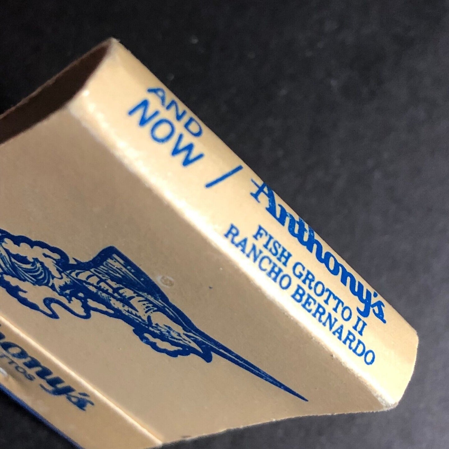 Anthony's Fish Grottos Restaurants Full 20-Strike Matchbook c1975-85 VGC