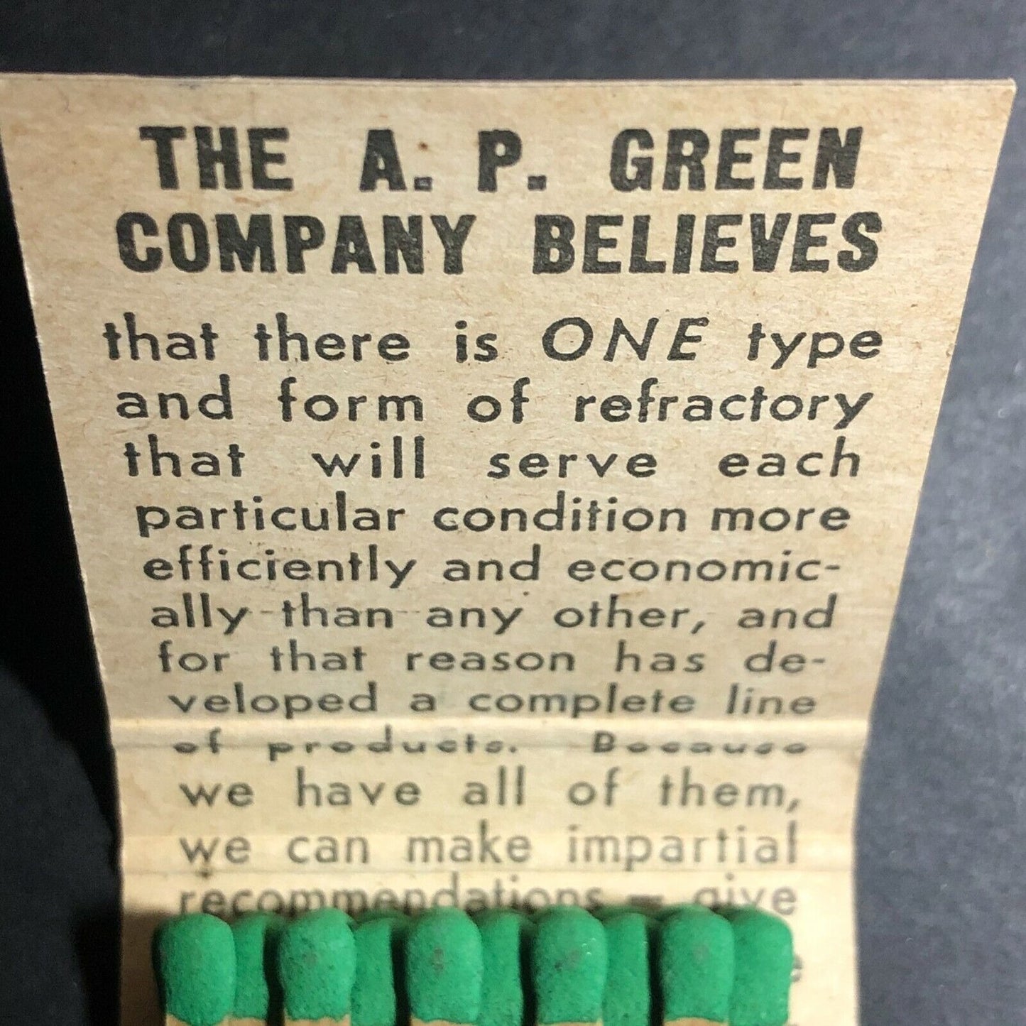 1940-50's Full Matchbook Advertising - Connecticut Fire Brick - Hartford