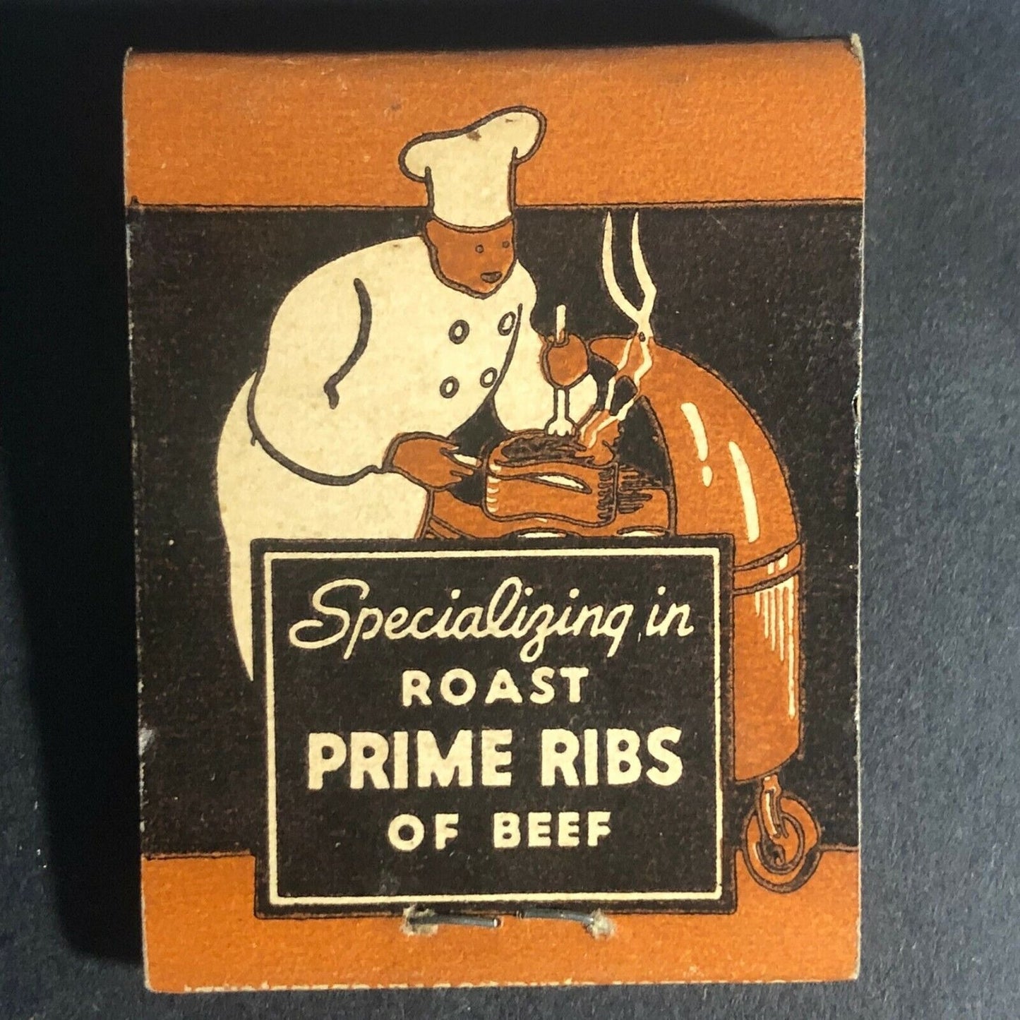 Scarce c1940's-50's Full Matchbook Lawry's The Prime Rib Roast of Beef Chef CA