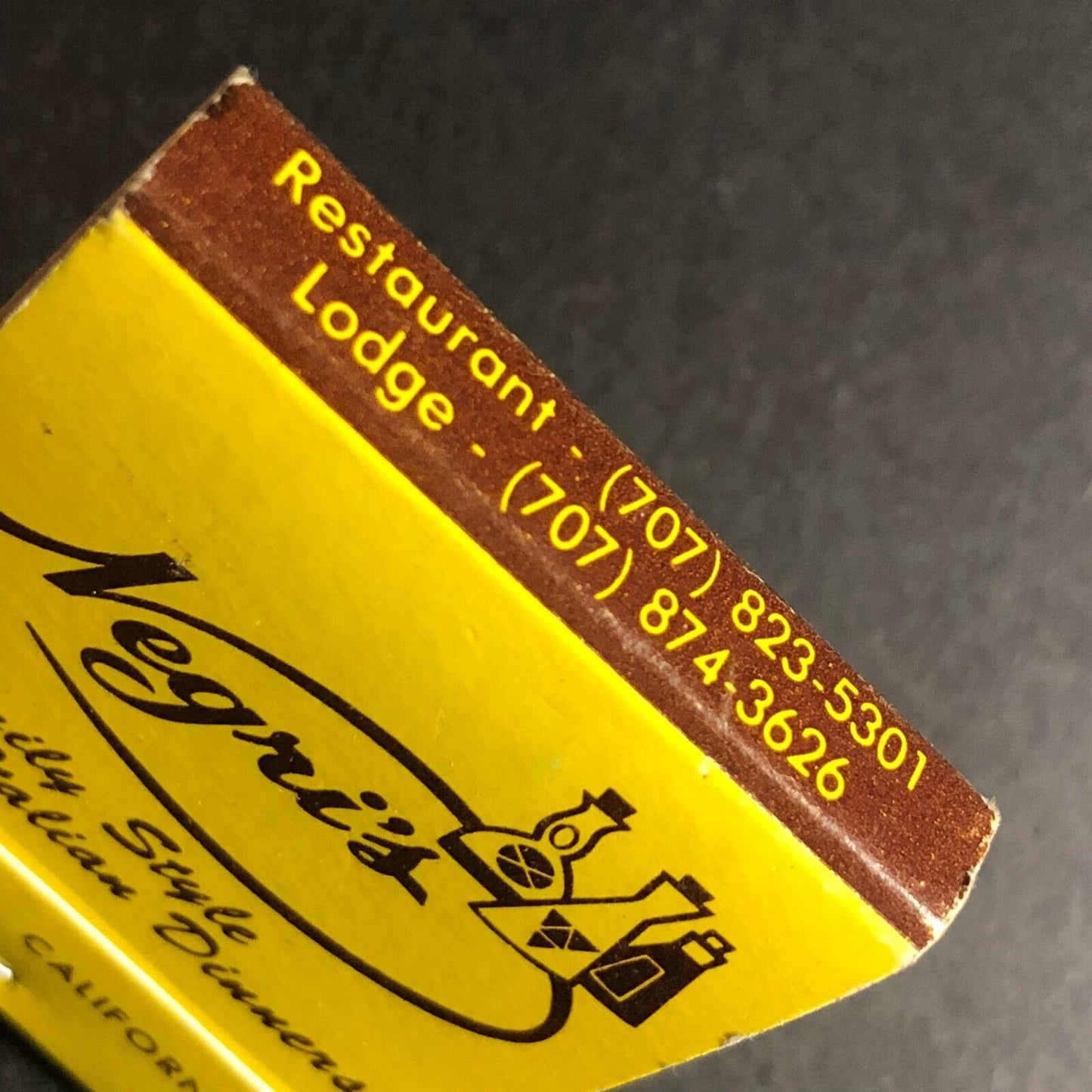 Negri's Italian Restaurant Occidental, CA 20-Strike Matchbook c1975-85 - VGC