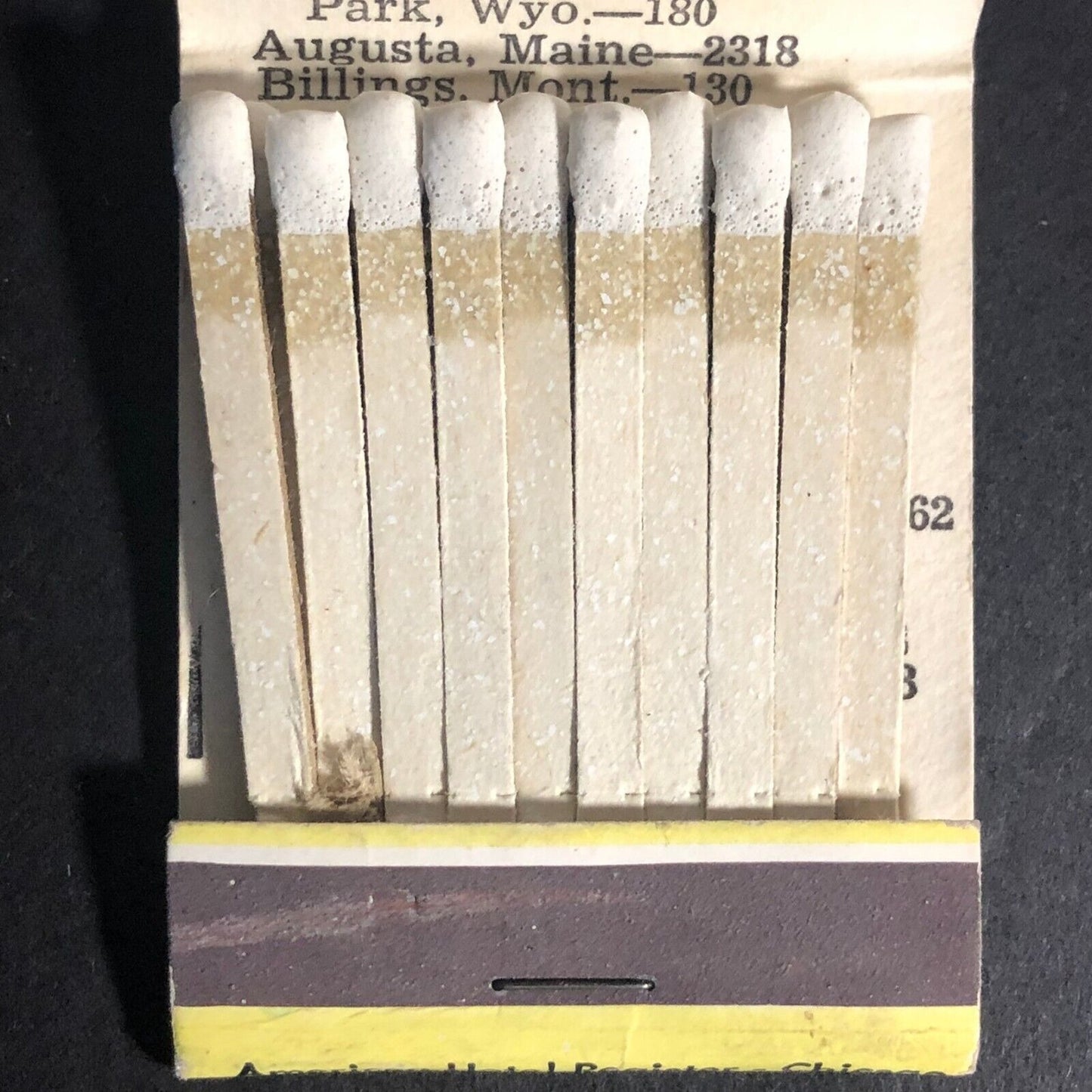 Foothills Motel Campground Dayton, WY 20-Strike -2 Matchbook c1964-1973