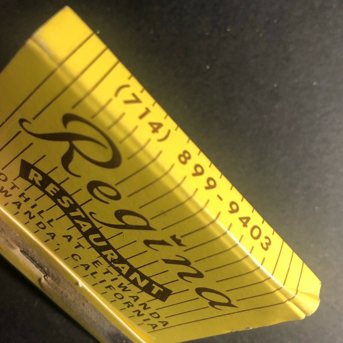 Scarce Vintage c1962-72 Full Matchbook Regina Restaurant Etiwanda, CA