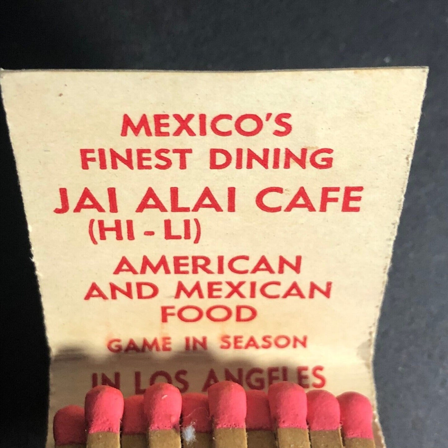 Jai Alai Tijuana Mexico 20-Strike -1 Matchbook c1960's Scarce - Real Photo
