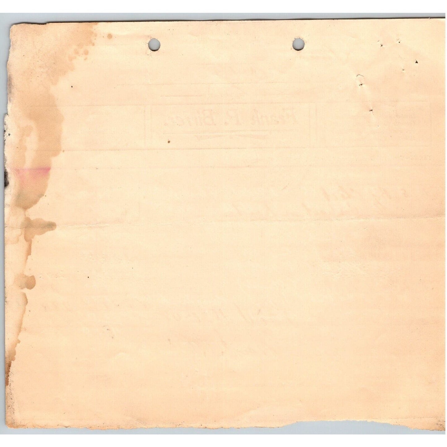 Dillon, MT Frank P. Birrer Leather Lath Lime Building 1908 Billhead G.T. Paul*