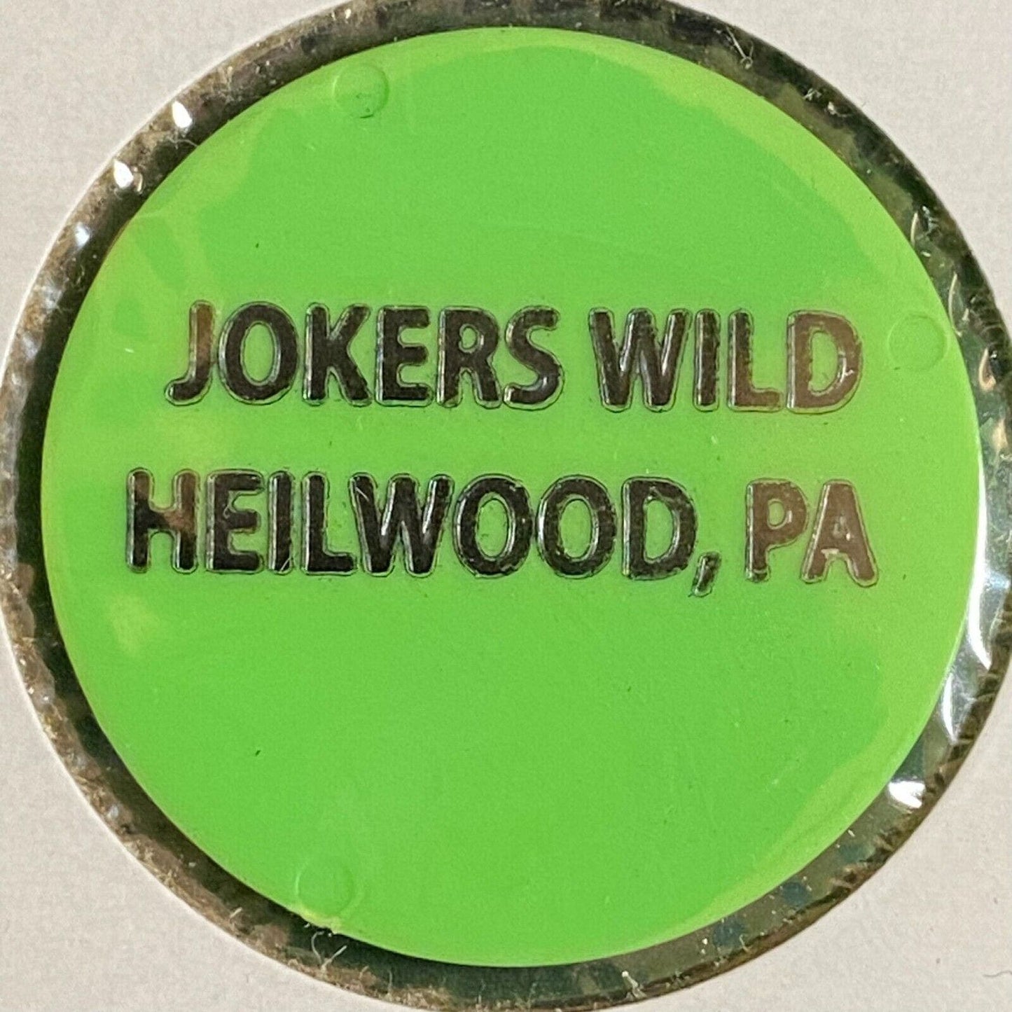 Heilwood, PA Joker's Wild c1970's Plastic "Bottle" Token