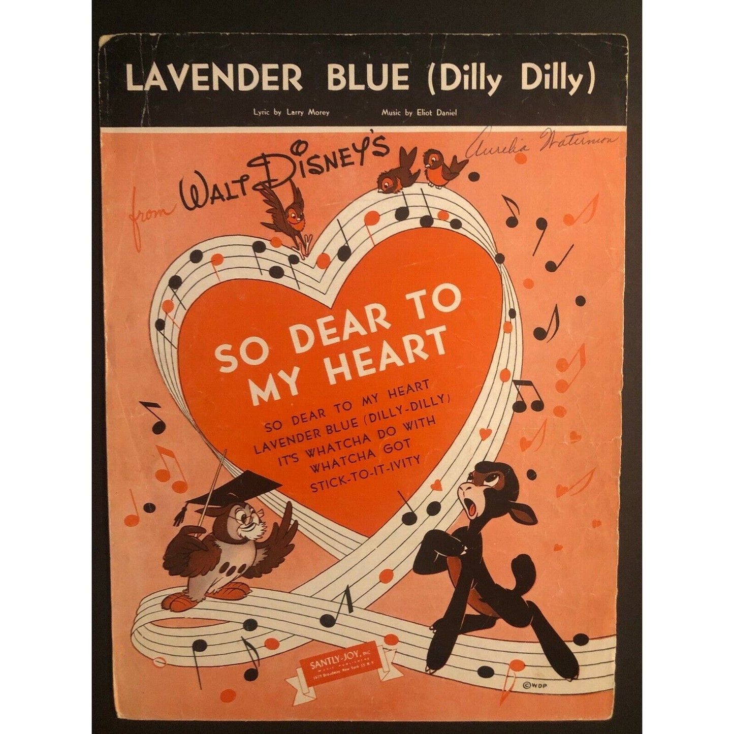 Vintage 1940's Disney Sheet Music - "Lavender Blue (Dilly Dilly)"