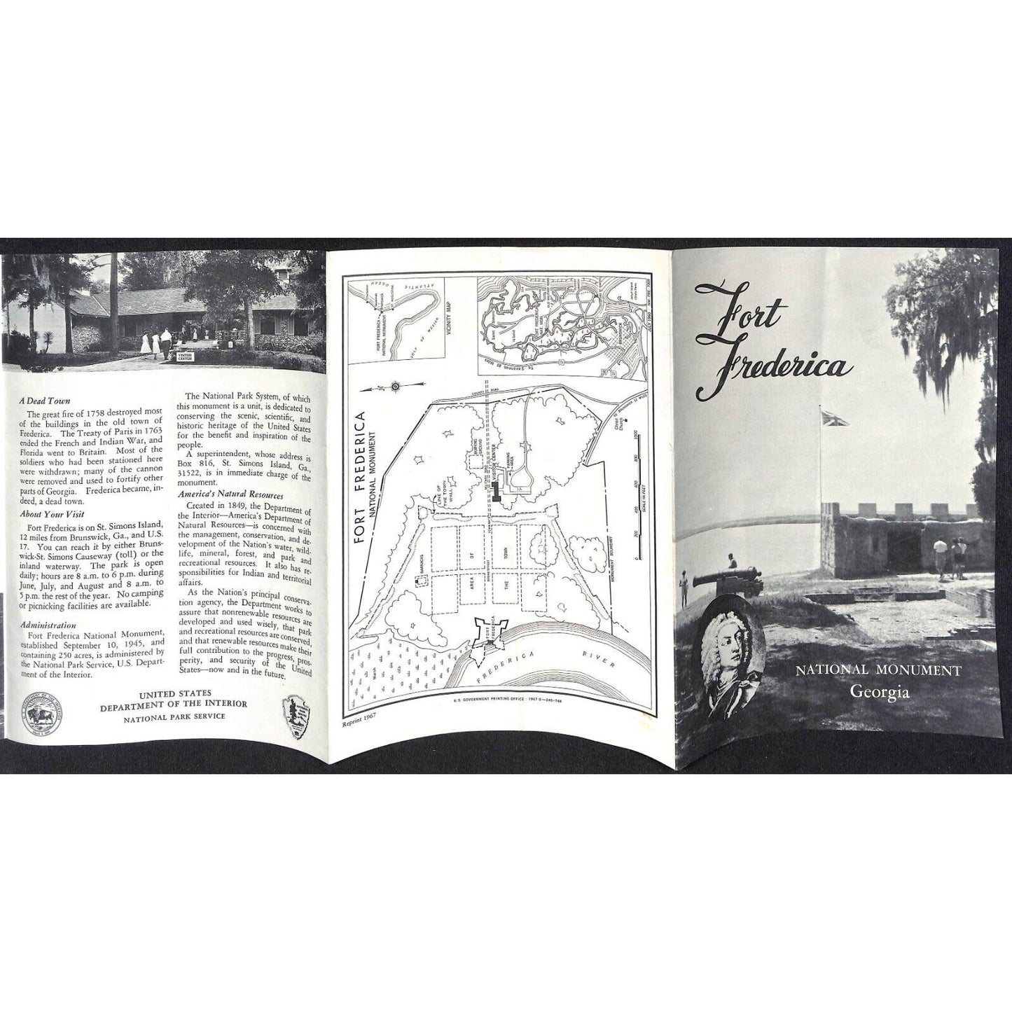 Fort Frederica National Monument Georgia Brochure 1967 Reprint