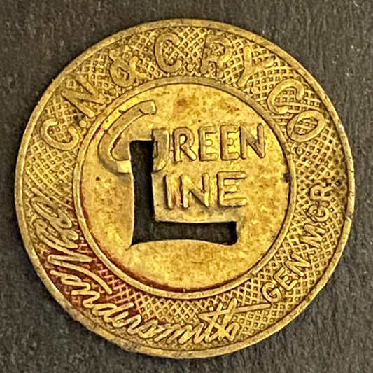 Green Line Transit Token Covington C.N. & C.T Transp. Co. G/F One Fare 16mm (#3)