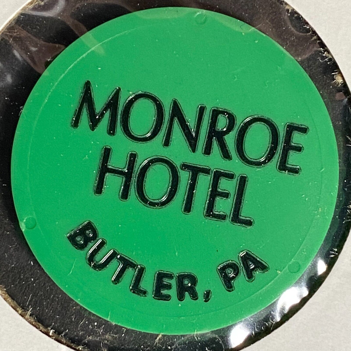 Butler, PA Monroe Hotel Plastic Token G/F One Mixed Drink