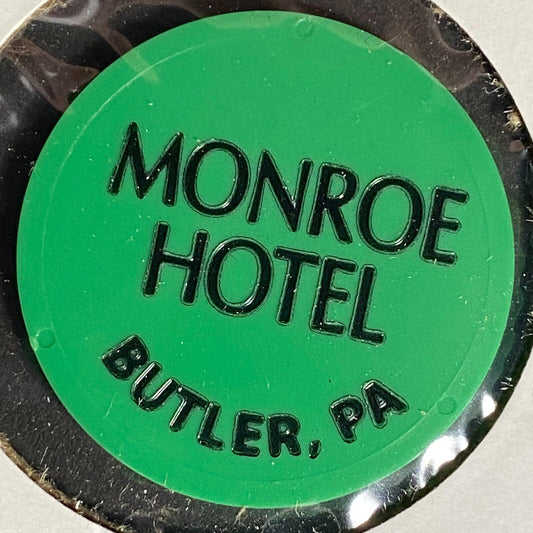 Butler, PA Monroe Hotel Plastic Token G/F One Mixed Drink