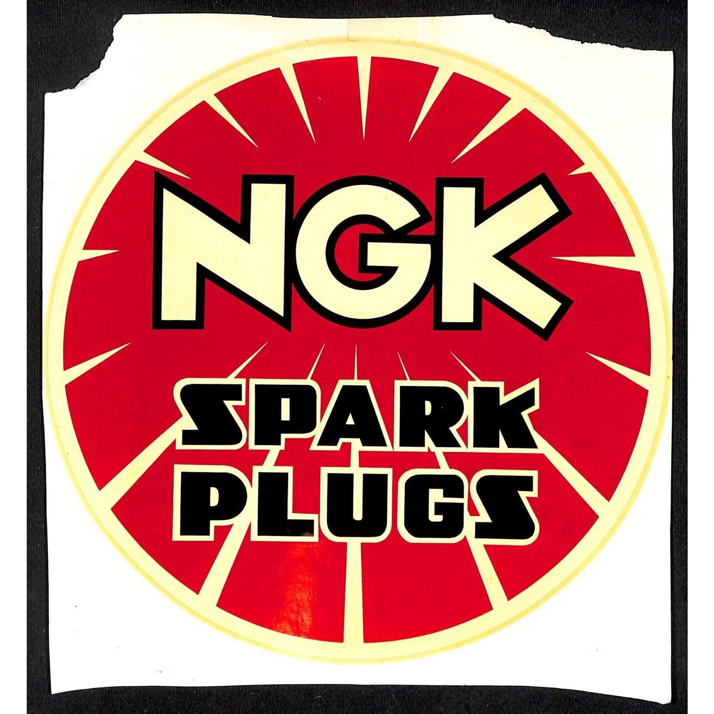 Large NGK Spark Plugs Water Transfer Decal c1976-80's VGC Scarce