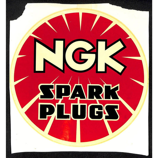 Large NGK Spark Plugs Water Transfer Decal c1976-80's VGC Scarce