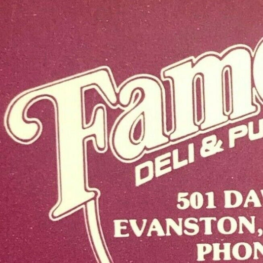 Evanston, IL Famous Deli & Pub c1970's-80's Full Matchbook