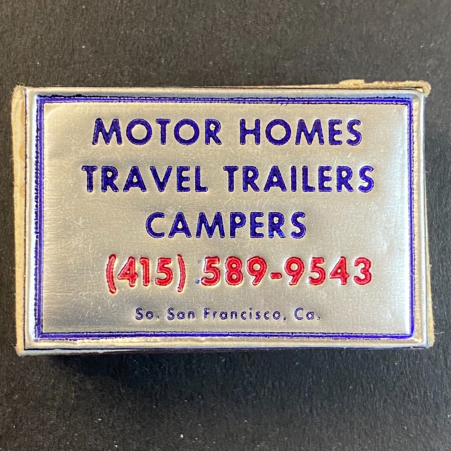 American Camper Company South San Francisco c1970's Foil Matchbox VGC