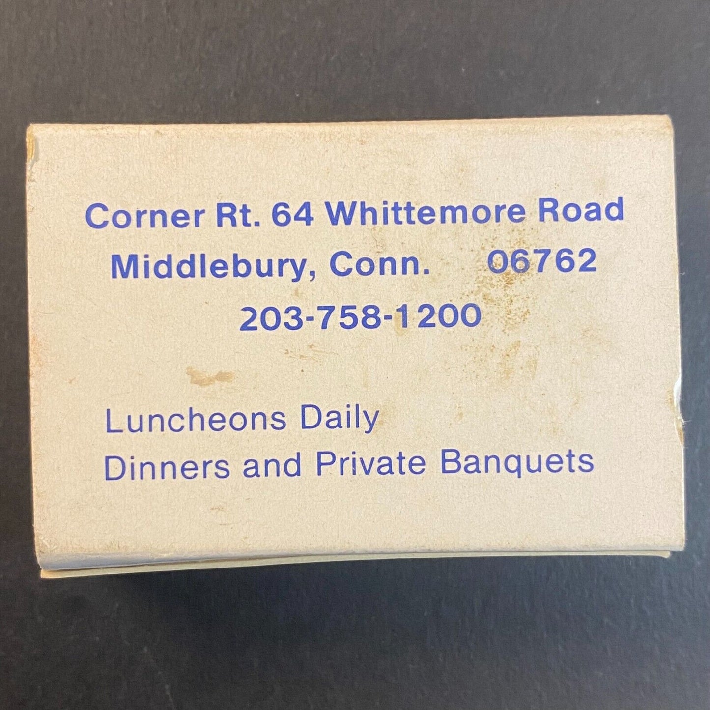 New Country Gate Restaurant Middlebury, CT Vintage Matchbox Scarce