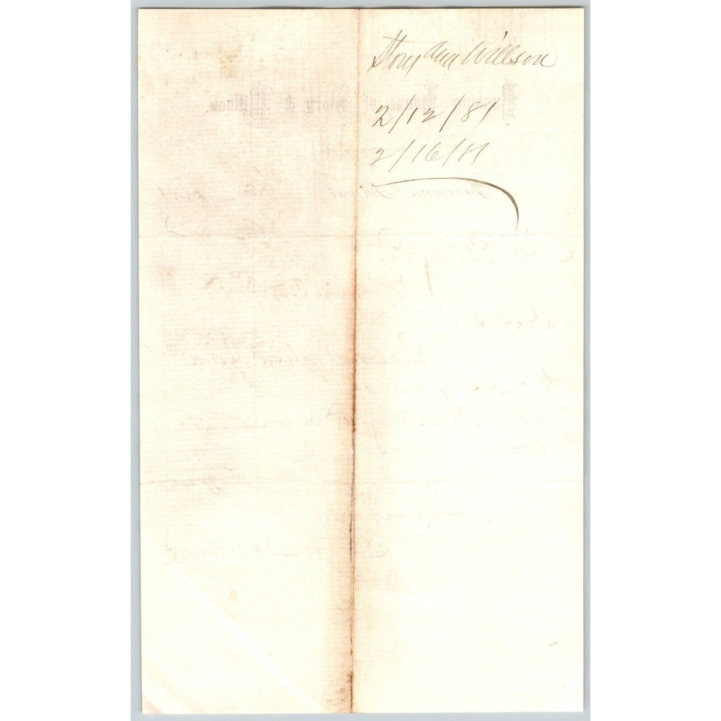 Banking House of Story & Nelson Bozeman, MT 2/12 1881 Letterhead Henry Elling*