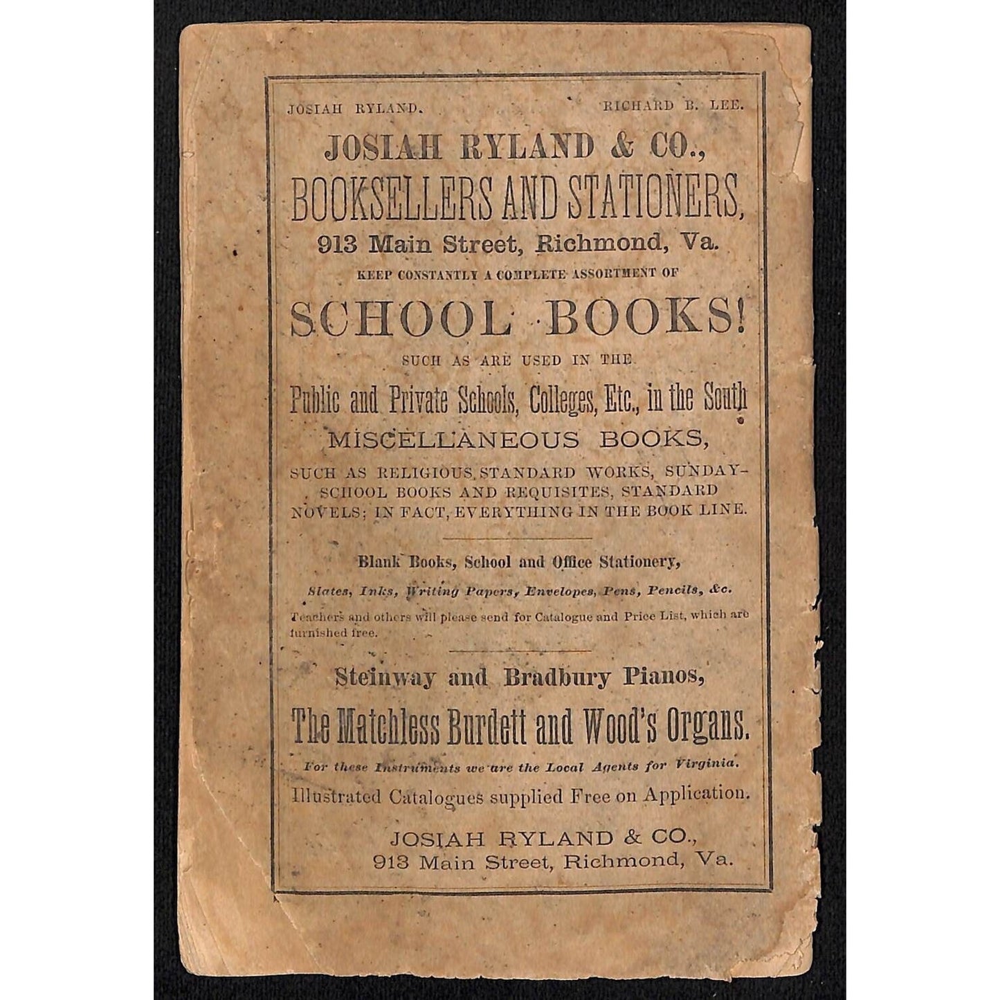 1879 Goode / Warrock-Richardson MD, VA & NC Almanack / Almanac 63pp* Scarce