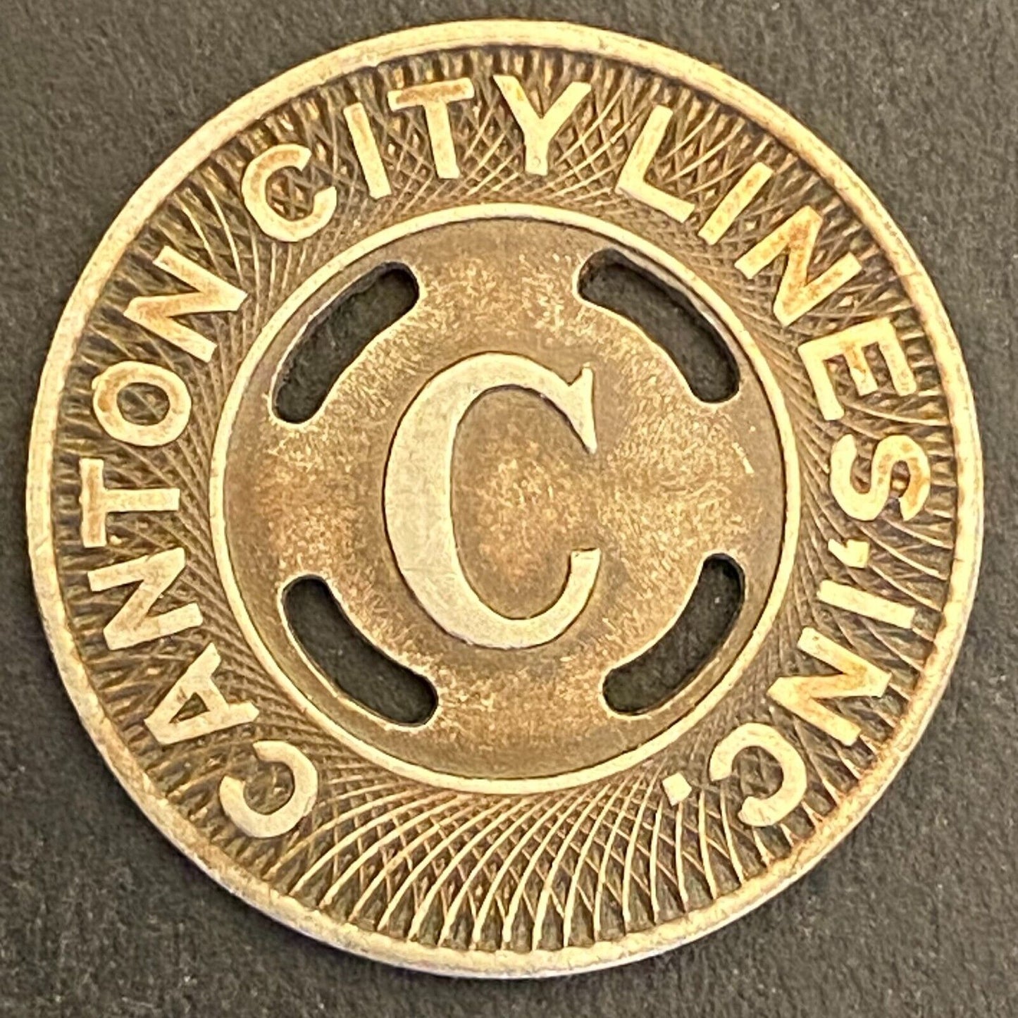 Canton City Lines G/F One Fare Transit Token 23mm (#1)
