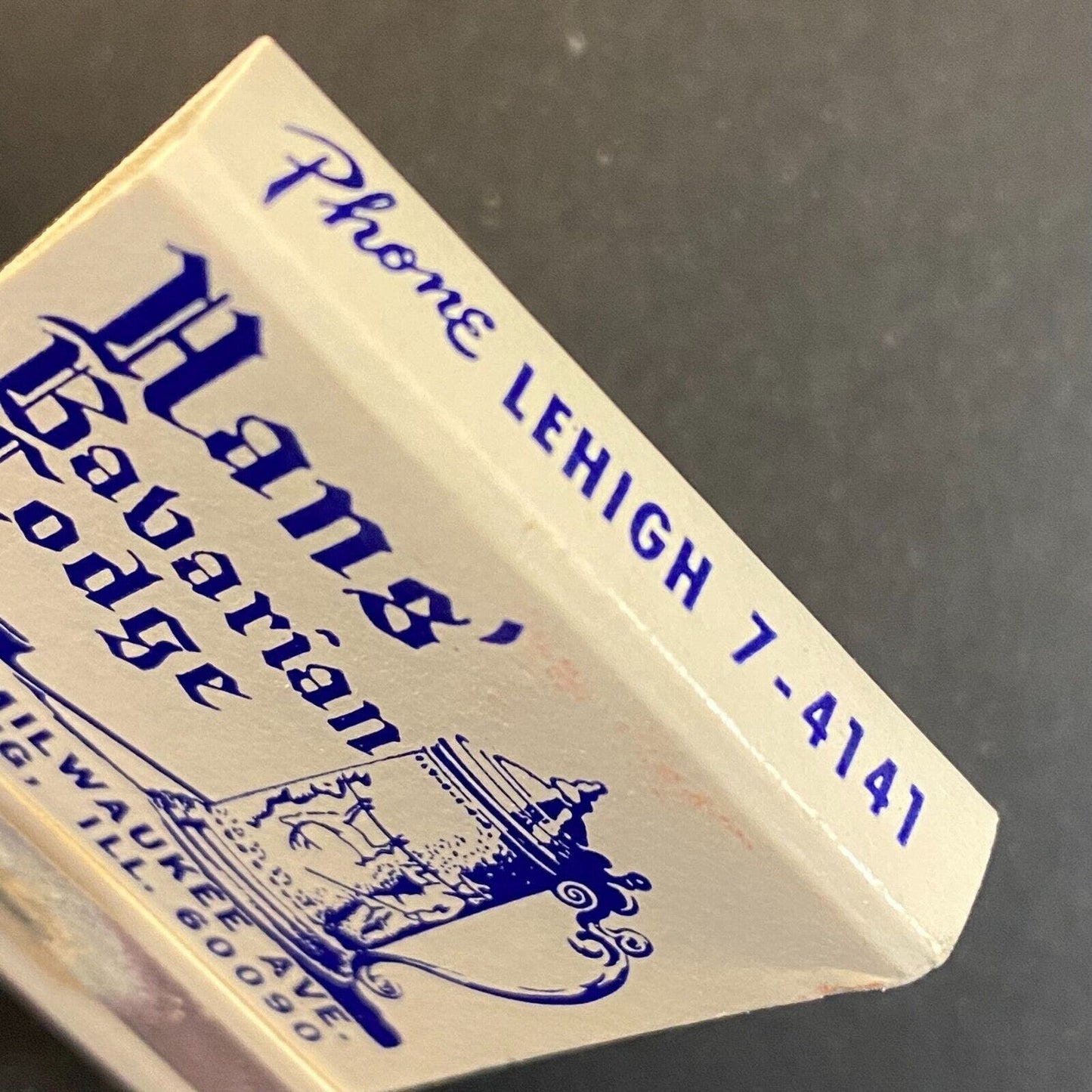 Hans' Bavarian Lodge Wheeling, IL c1965-73 Full Matchbook VGC Scarce