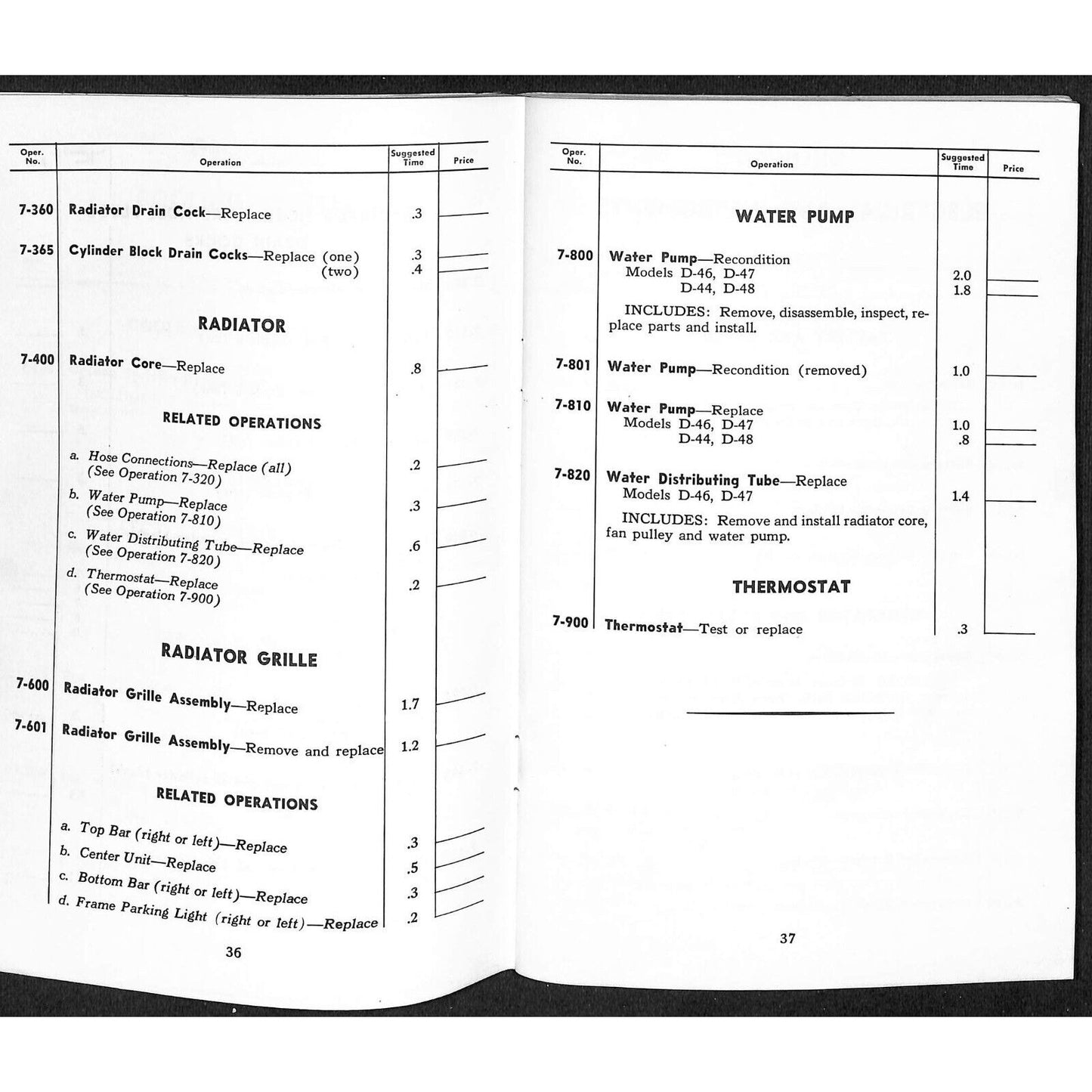 c1953 Dodge Passenger Car Service Manual D44 D46 D47 D48 Booklet 103pp Scarce