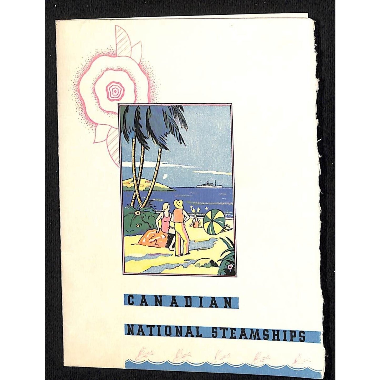 Canadian National Steamships 1937 Small Christmas NYE Card from Staff & Captain