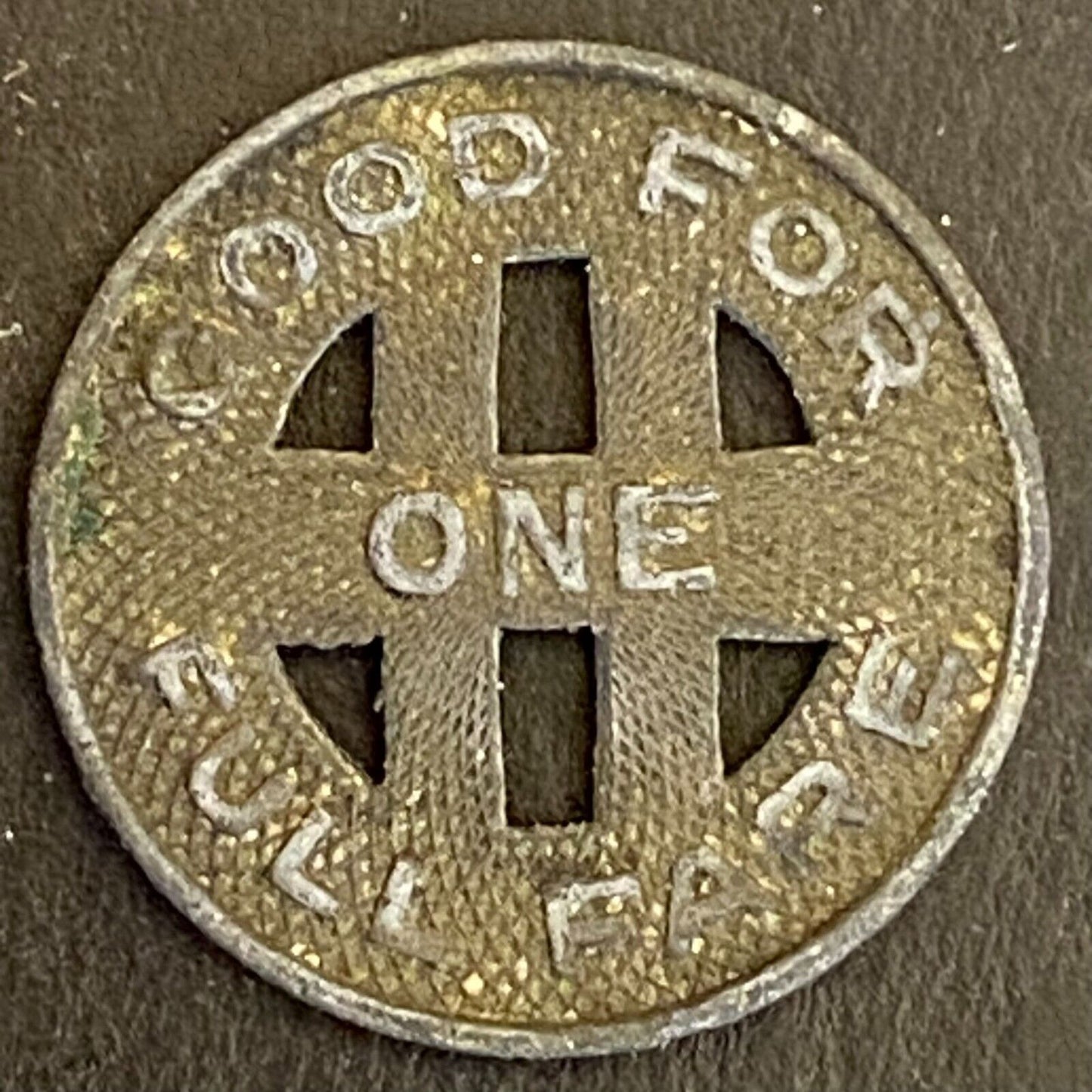 Honolulu Rapid Transit 1924 G/F One Full Fare Transit Token 16mm Zinc (#9)