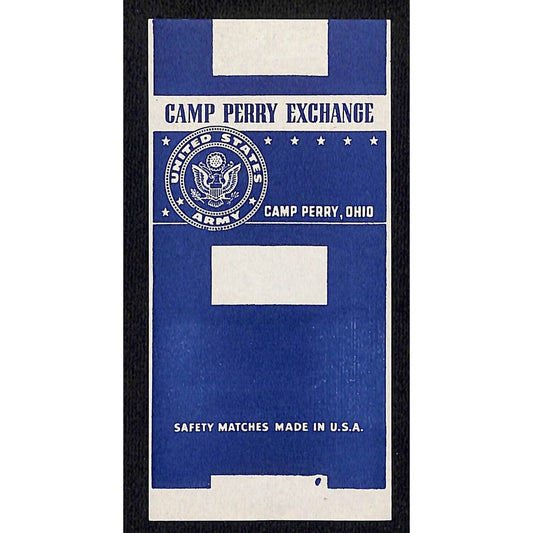 Camp Perry Exchange Ohio WWII Matchbox Label Scarce NOS U.S. Seal