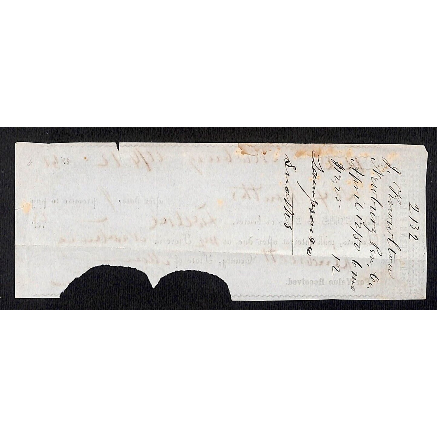 1850 Jabez Knowlton* Newburgh, ME Lamsons & Co. (Sythes ?) Promissory Note