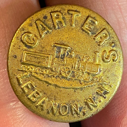Carter's Lebanon, NH Uniform Button Overalls Locomotive Pictorial 20mm Scarce