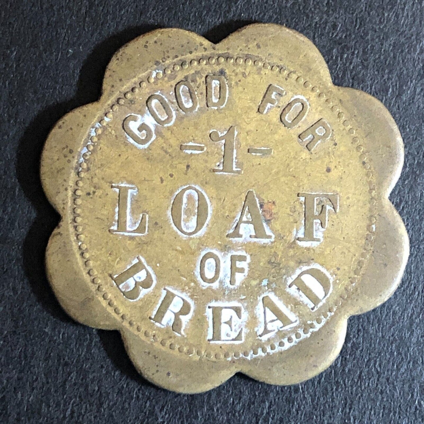Freeman's Bakery Grass Valley, CA G/F 1 Loaf Trade Token c1900-10's 28mm Scarce