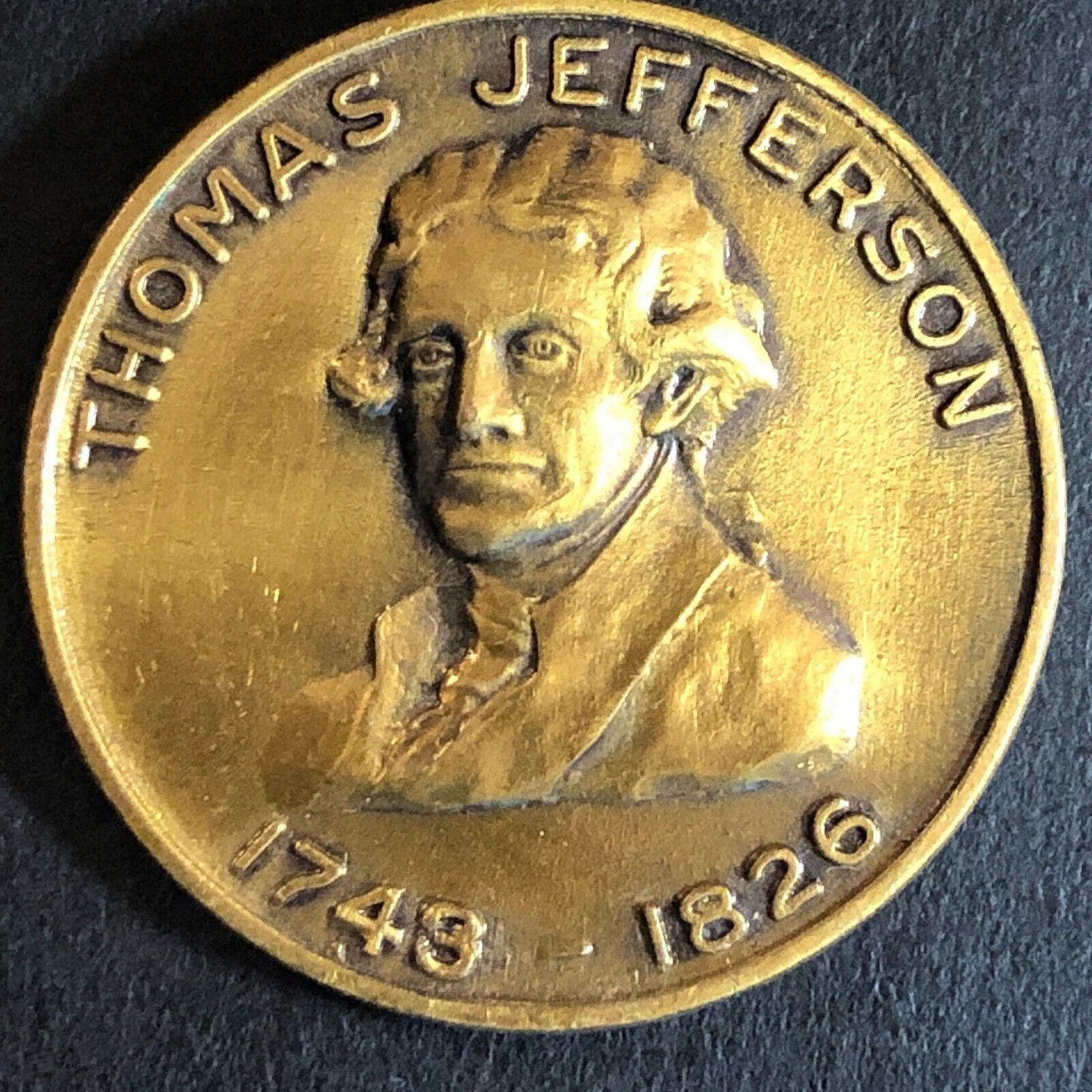 Thomas Jefferson 1748-1826 Monticello, VA High Relief Medallion 29mm 10g