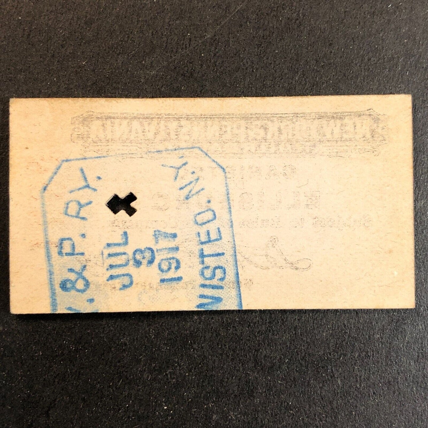 New York & Pennsylvania Railroad July 3 1917 Ellisburg Ticket #1088